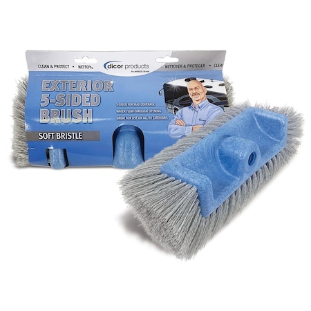 Dicor CPSB125E 12 in. Soft Bristle Exterior 5-Sided Wash Brush D6J-CPSB125E